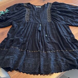 Anthropologie Black Long Sleeve Dress